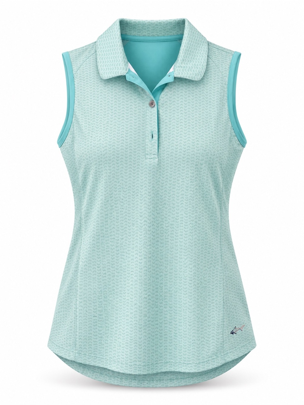 Greg Norman ML75 Sleeveless Golf Polo Teal Print Women’s Small